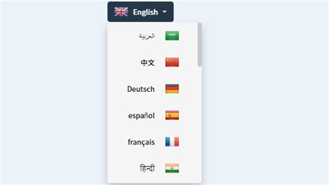 language dropdown codepen